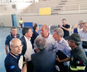Renzi Zingaretti Del Rio Curcio terremoto